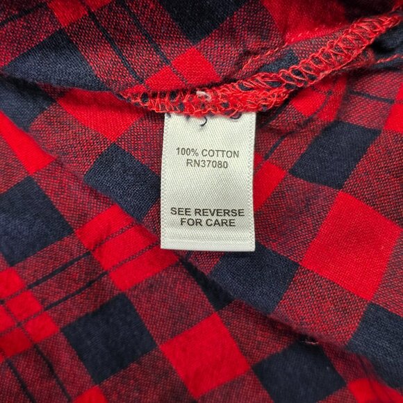 Cato Shirt Woman Plus 22-24W Red Black Plaid Contrasting Gray Trim Casual Layer - Picture 12 of 12